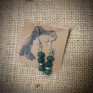 Hand-Made Elegant Jade Beaded Dangle Earrings